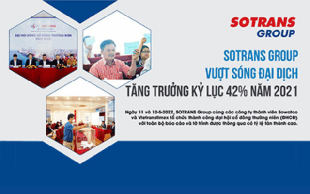 SOTRANS vượt sóng đại dịch tăng trưởng kỷ lục 42% theo báo cáo ĐHĐCĐ 2021