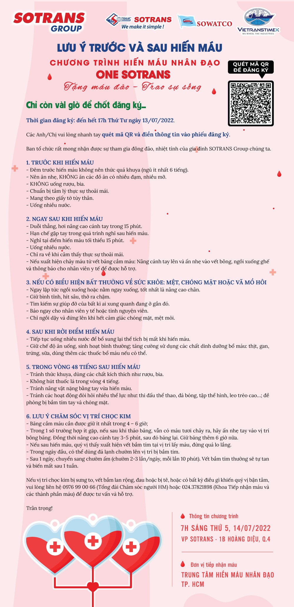 "One SOTRANS – sharing blood, saving lives" humanitarian blood donation day