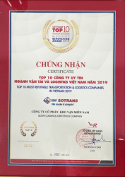Top 10 Công ty uy tín ngành Vận tải và Logistics Việt Nam năm 1019